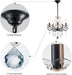 Small Crystal Chandelier, Modern Black Chandelier Dining Room Light Fixture, Mini Crystal Pendant Light for Bedroom Ceiling Light Fixture for Living Room Entryway Kitchen Island Hallway