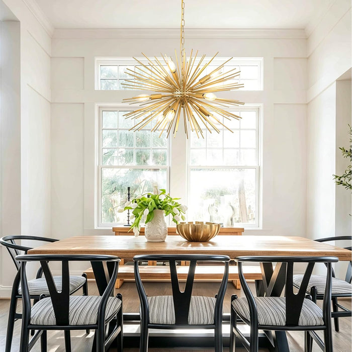 24Inch Golden Gleaming SputnikChandelier With Nine Lights
