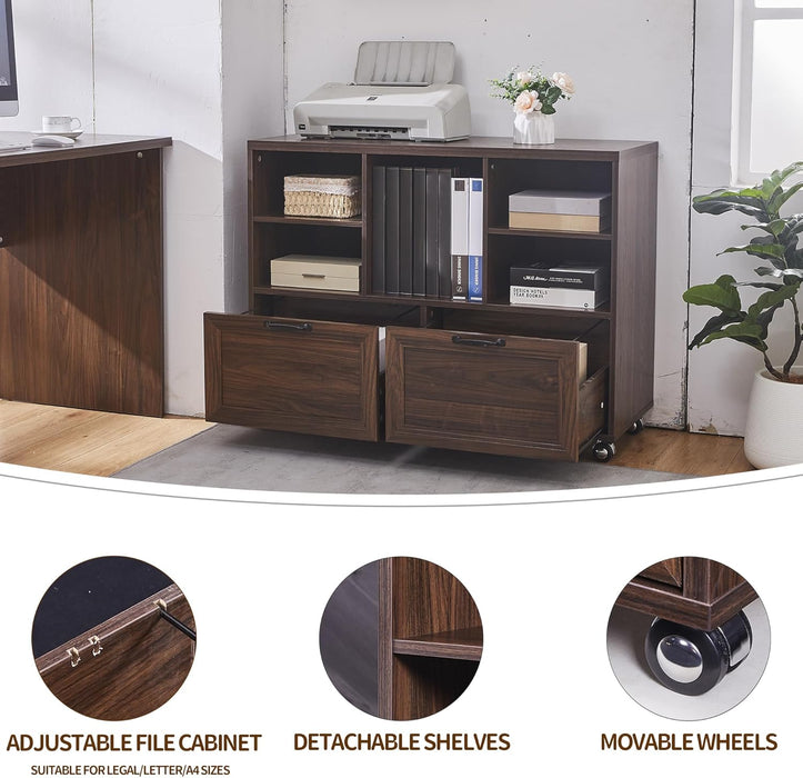 40Inch Industrial Hardwood Lateral Filing Cabinet Wheels