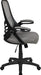 Porter High-Back Swivel Office Chair with Adjustable Lumbar Support and Seat Height, Ergonomic Mesh Desk Chair with Flip-Up Armrests, Gray/Black