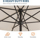 10FT Patio Umbrella, Outdoor Umbrella with Push Button Tilt and Crank, 8 Sturdy Ribs, UV Protection & Waterproof Market Umbrella for Pool, Backyard, Beach,Deck