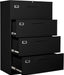 4 Drawer Filing Cabinet with Lock Metal Lateral File Cabinet Office Home Steel Lateral File Cabinet for A4 Legal/Letter Size Wide Metal Cabinet Locked,Assembly Required (4 Drawer, Black)