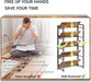 No Assembly Folding Bookshelf Book Shelves, 5-Tier 48"" H Collapsible Foldable Bookcase Storage Industrial Shelf for Living Room Bedroom Office