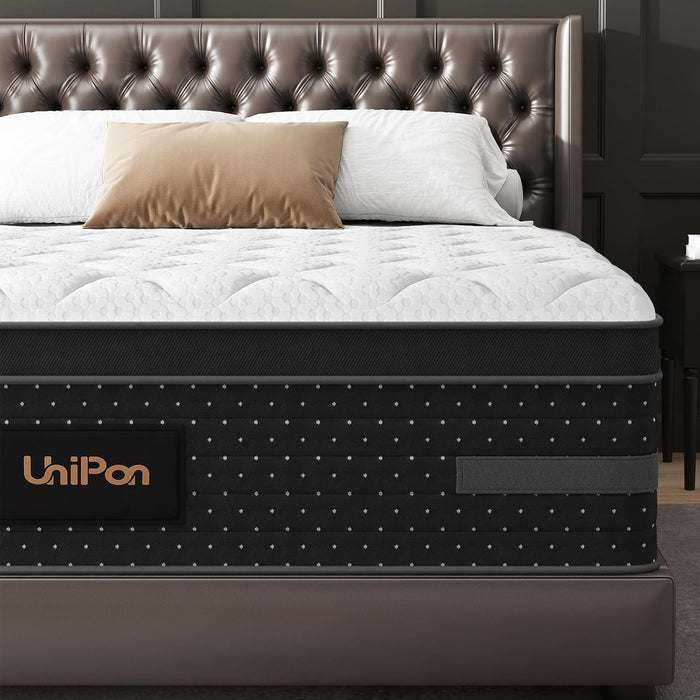 Firm Queen Mattress 12 Inch, Hybrid Mattresses with Back & Hip Support| Deep Sleep & Zoned Support, Fiberglass-Free and Certipur-Us Certified, 365-Night Trial, 10 Years Warranty