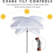 7.5Ft Patio Beach Umbrella with Fringe & Tassel, UPF50+ Push Button Tilt & Crank, Ideal for Garden, Lawn, Deck, Yard & Pool