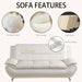 Sectional Sofa Sets, Living Room Furniture Sets Modern Faux Leather Sofa Couch 5-Seat Sofa for Living Room(A-Creamy White, Sofa+Loveseat)