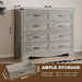 8-Drawer Dresser for Bedroom, Modern Wooden Chest of Drawers with Metal Handles, Anti-Tipping Design, Sturdy and Stable Storage Organizer for Living Room, Entryway, Home Office