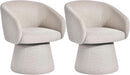 Swivel Accent Chairs Set of 2, Linen Armchairs Living Room Beige