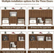 6 Cube Storage Organizer Fluted Bookcase with Reversible Door