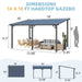 10' X 14' Hardtop Gazebo Outdoor Aluminum Pergola for Garden, Patio, Backyard-Gray