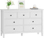 47" White Dresser for Bedroom with 7 Drawer & Metal Handles