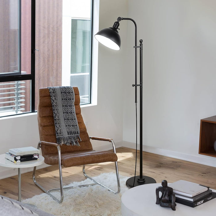 Industrial Floor Lamp, Aged Bronze Rustic Standing Lamp with 3 Color Temperatures, Adjustable Height & Head Farmhouse Reading Lamp for Living Room Bedroom Office