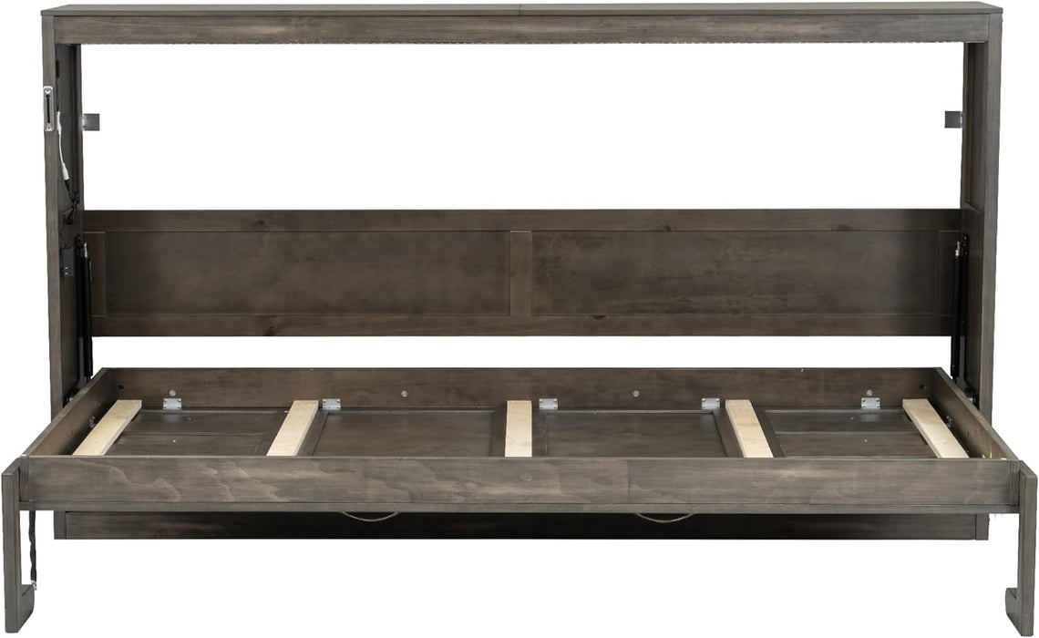 Contemporary SpaceSaving Murphy Bed With LED Brown