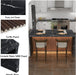 63" Large Imitation Marble Dining Table for 4-6 People(Patent Pending) | Island Table with LED Light,Mordern Marble Stripes Kitchen Dining Table with Grille Design for Dining Room,Living Room(Black)