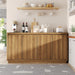 Buffet Cabinet with Storage, Outlet & Adjustable Shelves, Sideboard Cabinet with Double-Arc Doors, Classic Modern Wood Console Table & Credenza for Dining Room & Entryway