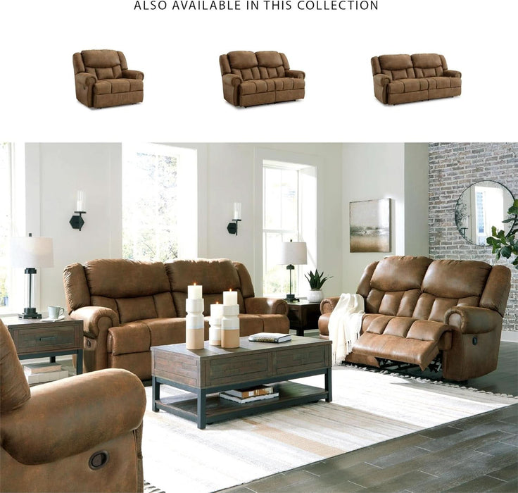 Boothbay Classic Faux Leather 2 Seat Power Reclining Sofa with USB Ports, Dark Brown