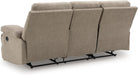 Yarrow Lane Classic Chenille Manual Pull Tab Reclining Sofa with Drop down Table and USB Charging, Light Brown