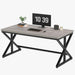 Computer Desk, Industrial PC Laptop Office Desk, Farmhouse Gaming Desk with Spacious Desktop, Rustic Wood Metal Writing Study Work Table for Home Office Bedroom, 47 Inch, Grey Oak
