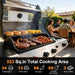 4 Burners Propane Gas Outdoor Grill 50,000 BTU, 553 Sq.In, Searing Burner, Side Burner, Porcelain-Enameled Grates BBQ Grill, Stainless Steel Propane Grill, Patio Garden Family Party Barbecues