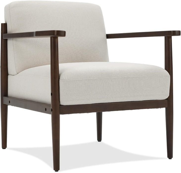Beige Upholstered Mid Century Accent Armchair 27.1in