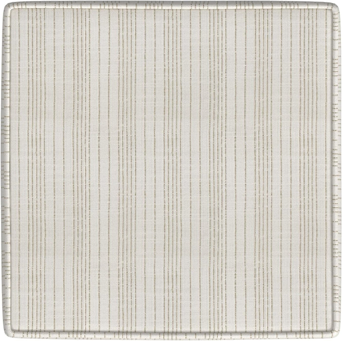 Home Decor Classic Square Storage Ottoman with Lift off Lid | Ottoman with Storage for Living Room & Bedroom, Marigold Pinstripe Cream Fabric