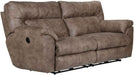 Thompson Power Reclining Sofa in Brown Polyester Fabric