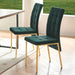 Upholstered Velvet Dining Chairs Classic Kitchen High Back Chairs Set of 4, Featured Dovetail Tufted Side Chairs, Golden Color Metal Legs, Forest Green