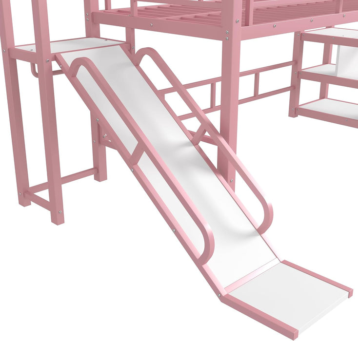 Twin IndustrialStrength Loft Bed With Integrated Slide