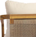 Kai 4 Piece Patio Furniture Set with Slatted Coffee Table, Outdoor Sofa Set with PE Wicker Backrest & Cushions, Acacia Wood Conversation Set for Backyard,Cream+Light Brown+Teak