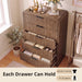 Fluted Wood Dresser 5 Drawers 48" Tall Curved Modern Chest Organizer
