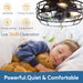 Farmhouse Caged Ceiling Fan with Light, Bladeless Flush Mount Fan Lights Ceiling Fixtures with Remote, 12 in 6 Speeds Indooor Lights for Kitchen, Living Room, Bedroom, Black