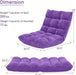 Floor Chair with Back Support, Folding Sofa Chair with 14 Adjustable Position, Padded Sleeper Bed, Couch Recliner, Floor Gaming Chair, Meditation Chair, Gaming Floor Chairs for Adults, Purple