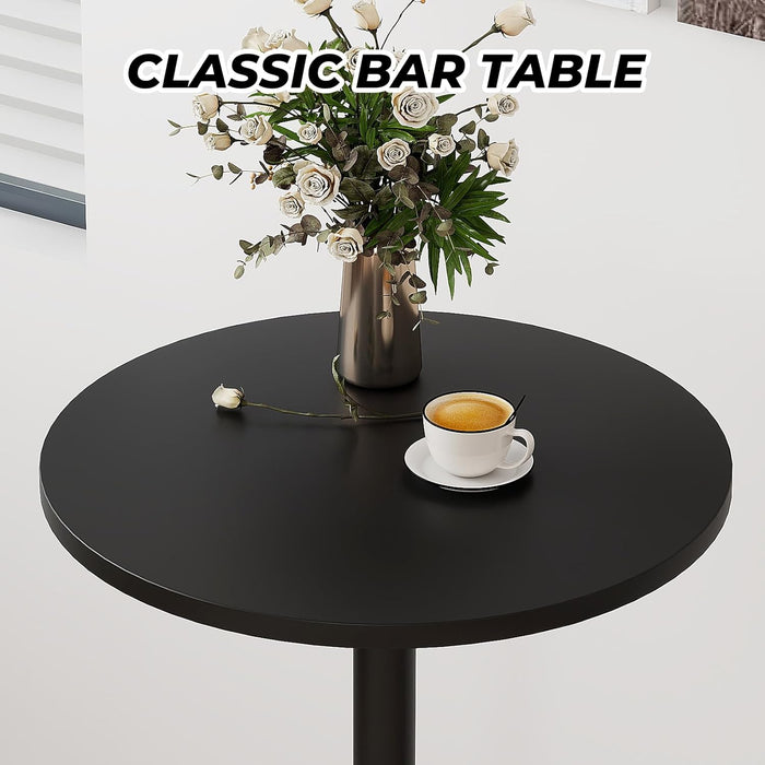 23.6'' round Pub Table Set of 4, Adjustable Height Cocktail Tables for Events, Swivel High Top Table for Bistro, Kitchen, Restraurant, Indoor & Outdoor, Black
