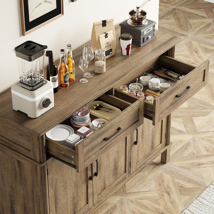 48 Inch Sideboard Buffet Cabinet with Storage, Washed Grey