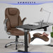 Executive Office Chair-Ergonomic Computer Desk Chair, High Back Leather Chair with Padded Flip-Up Arms, Swivel Home Office Chair Upgraded Caster, Brown