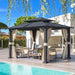 10'X12' Gazebo with Galvanized Steel Roof, Hardtop Double Roof with Anti-Rust Coating, Outdoor Gazebos with Curtains and Netting, Sunshade for Gardens, Lawns, Deck