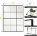 Window Pane Wall Mirror with Metal Frame 40"X30" Black