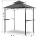 Outdoor Grill Gazebo Tent BBQ Canopy for Outdoor Grill Shelter BBQ Grill Gazebo Hardtop (L96 X W60 X H101 Inch) Grey