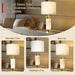 27" Alabaster Table Lamps Set of 2,Table Lamp with Night Light