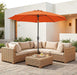 9FT Outdoor Patio Umbrella,Market Table Umbrella with 8 Fiberglass Ribs, Pool Umbrella with Tilt and Crank, UV Protection Lightweight & Wind-Resistant for Lawn, Garden, Deck and Backyard, Orange