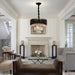 Dimmable ThreeTier Crystal Chandelier Black Gold SixteenInch