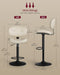 VASAGLE Bar Stools Set of 2, Height Adjustable Swivel Chairs, PU Leather | Kitchen Barstools with Back and Footrest, Quilt Surface, Steel, Dining Room, Counter, Cream White,Uljb150W101S