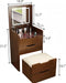 3 in 1 Vanity Desk with Mirror and Lights,Small Make up Vanity Set with Visible Glass Desktop,Compact Makeup Vanity with 3 Drawers & Stool, Dressing Table for Bedroom (Walnut, 18.9" L)