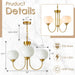 Modern Globe Chandelier 3 Light Mid Century White Milk Glass Vintage Sputnik Chandeliers Gold Pendant Light Fixtures for Dining Room Kitchen Living Room Bedroom