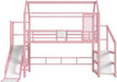 Twin Size Metal Loft Bed With UnderbedStorageShelves