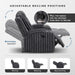 Manual Double Reclining Sofa, Corduroy Wall Hugger Manual 3 Seater Recliner Couch, Padded Armrests, Cup Holders for Living Room, Home Theater, Easy Assembly, Dark Gray