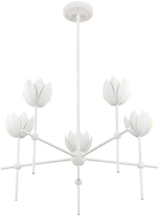 Bisque White LED Crystal Clear Chandelier FixturePro