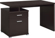 Home Furnishings - Irving - Engineered Wood - 47-Inch 2-Drawer Computer Desk with File Cabinet, Rectangular Desk with Smooth Top, and Plastic Glides - Home Office - Cappuccino - 800109