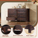 Brown Farmhouse 53InchWide 6Drawer Dresser With RusticHandles
