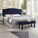 Boucle Upholstered Tufted Button King Headboard and Comfortable Fashional Padded King/California King Size Headboard,6025-K-Boucle-Navy Blue